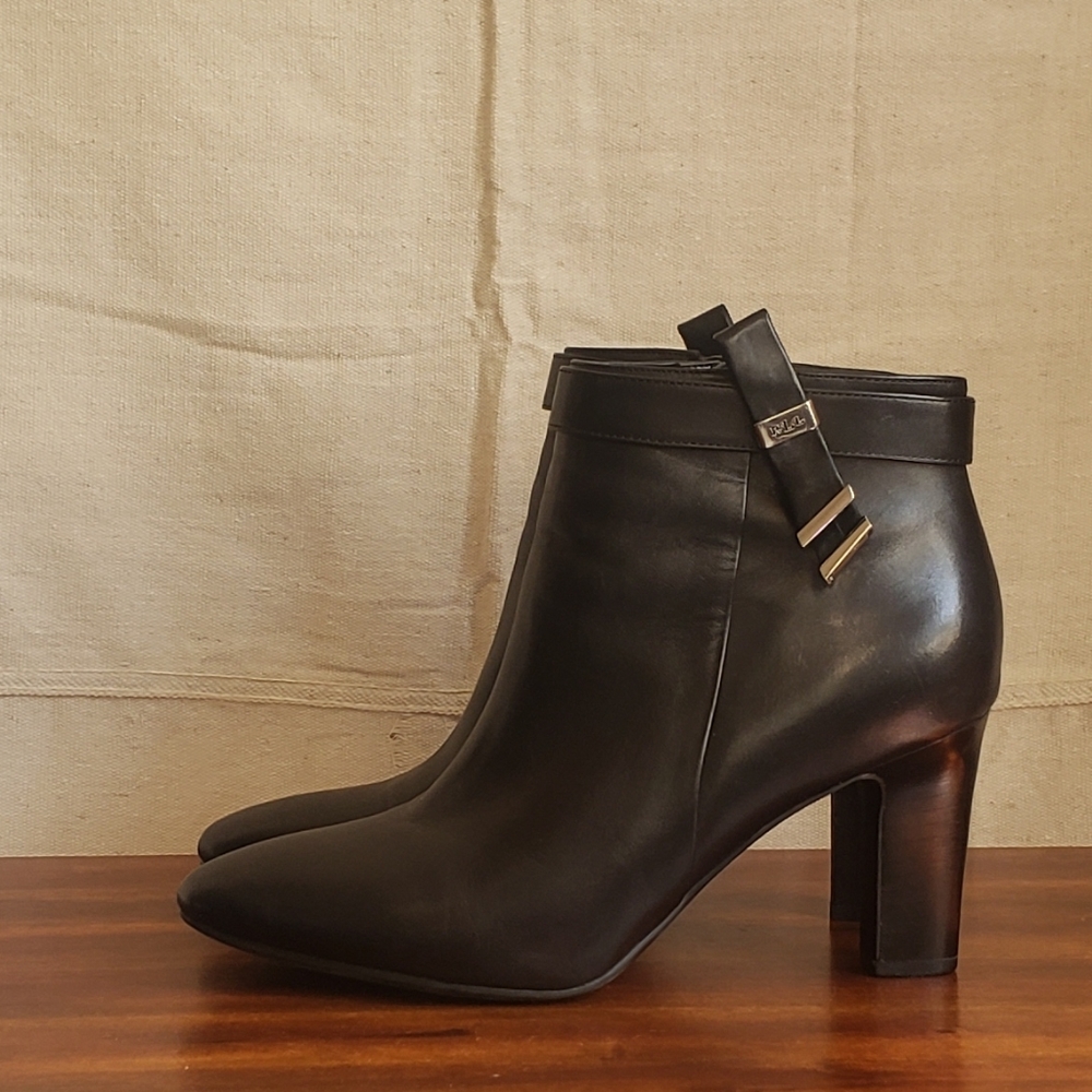 Ralph Lauren Black Zip Heal Ankle Boots